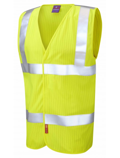 Leo Anti-Static Waistcoat W19 - Yellow High Visibility